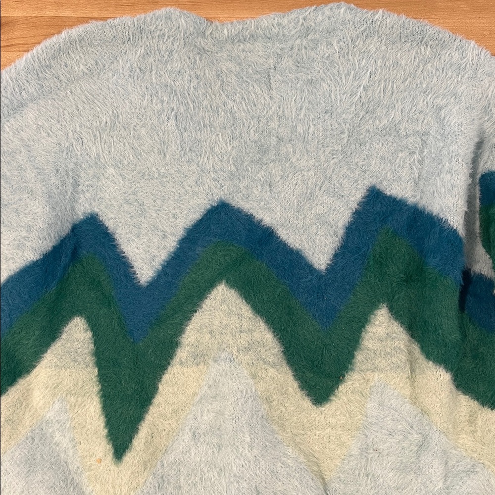 Levi’s Coit Boxy Cardigan Sweater XS Unisex blue green cozy Preppy Soft Stretchy - Picture 6 of 8
